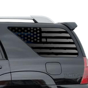 Tactical Decals Distressed USA Flag Decal for 2003 - 2009 Toyota 4Runner Windows - Matte Black