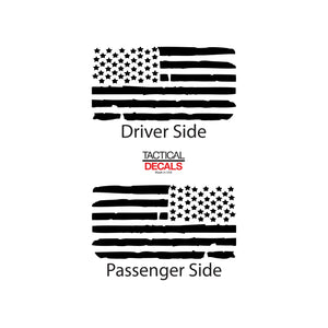Tactical Decals Distressed USA Flag Decal for 2010 - 2020 Toyota 4Runner Windows - Matte Black