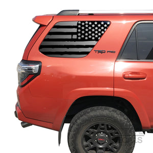 Tactical Decals Distressed USA Flag Decal for 2010 - 2020 Toyota 4Runner Windows - Matte Black