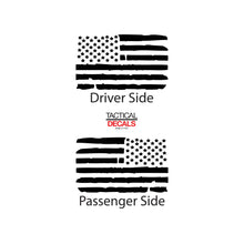 Load image into Gallery viewer, Distressed USA Flag Decal for 2016 - 2020 Toyota tacoma Rear Door Windows - Matte Black
