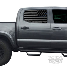 Load image into Gallery viewer, Distressed USA Flag Decal for 2016 - 2020 Toyota tacoma Rear Door Windows - Matte Black
