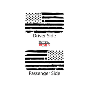 Tactical Decals Distressed USA Flag Decal for 2011-2020 Jeep Grand Cherokee 3rd Windows - Matte Black