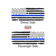 Load image into Gallery viewer, Tactical Decals Distressed USA Flag w/Thin Blue Line Decal for 2011 - 2020 Dodge Durango 3rd Windows - Matte Black
