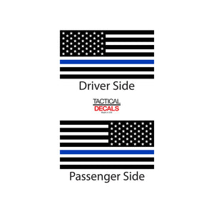 USA Flag w/ Thin Blue Line Decal for 2010 - 2020 Toyota 4Runner Windows - Matte Black