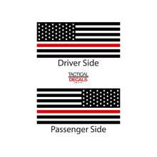 Load image into Gallery viewer, Tactical Decals Fire Fighters USA Flag w/ Thin Red Line Decal for 2003 - 2009 Toyota 4Runner Windows - Matte Black
