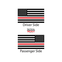 Load image into Gallery viewer, Tactical Decals USA Flag w/ Thin Red Line Decal for 2014-2019 Toyota Highlander 3rd Windows - Matte Black
