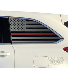 Load image into Gallery viewer, Tactical Decals USA Flag w/ Thin Red Line Decal for 2014-2019 Toyota Highlander 3rd Windows - Matte Black
