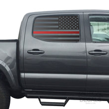 Load image into Gallery viewer, Tactical Decals USA Flag w/ Thin Red Line Decal for 2016 - 2020 Toyota tacoma Rear Door Windows - Matte Black
