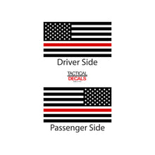 Load image into Gallery viewer, Tactical Decals USA Flag w/ Thin Red Line Decal for 2011-2020 Jeep Grand Cherokee 3rd Windows - Matte Black
