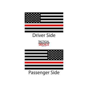 Tactical Decals USA Flag w/ Thin Red Line Decal for 2011-2020 Jeep Grand Cherokee 3rd Windows - Matte Black