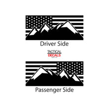 Load image into Gallery viewer, Tactical Decals USA Flag w/Mountain Peaks Scene Decal for 2003 - 2009 Toyota 4Runner Windows - Matte Black
