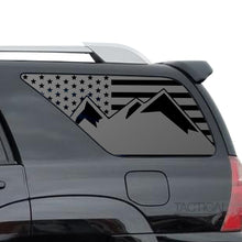 Load image into Gallery viewer, Tactical Decals USA Flag w/Mountain Peaks Scene Decal for 2003 - 2009 Toyota 4Runner Windows - Matte Black
