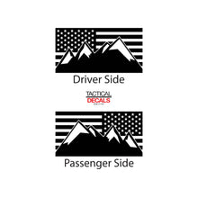 Load image into Gallery viewer, Tactical Decals USA Flag w/ Mountain Peaks Decal for 2010 - 2020 Toyota 4Runner Windows - Matte Black
