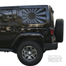 Load image into Gallery viewer, Rising Sun Flag Decal for 2007 - 2020 Jeep Wrangler 4 Door only - Hardtop Windows - Matte Black

