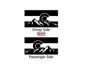 Tactical Decals State of Colorado Flag w/ Mountains Decal for 2010 - 2020 Toyota 4Runner Windows - Matte Black