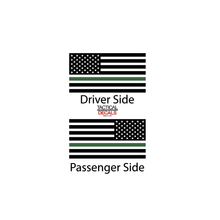 Load image into Gallery viewer, USA Flag w/ Green Line design Decal for 2010 - 2023 Toyota 4Runner Windows - Matte Black
