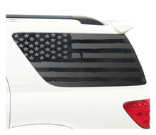 Load image into Gallery viewer, Distressed USA Flag Decal for 2000 - 2007 Toyota Sequoia Rear Windows - Matte Black
