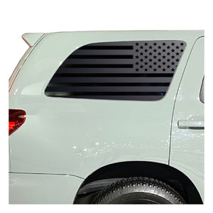 USA Flag Decal for 2008 - 2022 Toyota Sequoia Rear Windows - Matte Black