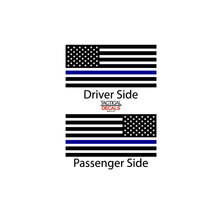 Load image into Gallery viewer, USA Flag w/ Blue Line Decal for 2008 - 2022 Toyota Sequoia Rear Windows - Matte Black
