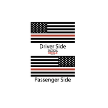 Load image into Gallery viewer, USA Flag w/ Red Line Decal for 2008 - 2022 Toyota Sequoia Rear Windows - Matte Black
