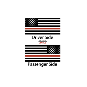 USA Flag w/ Red Line Decal for 2008 - 2022 Toyota Sequoia Rear Windows - Matte Black