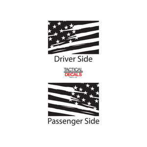 Tactical Decals Distressed USA Flag Decal for 2010-2020 Lexus GX460 3rd Windows - Matte Black V2