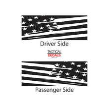 Load image into Gallery viewer, Tactical Decals Distressed USA Flag Decal for 2002-2009 Hummer H2 3rd Windows - Matte Black V2
