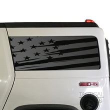 Load image into Gallery viewer, Tactical Decals Distressed USA Flag Decal for 2002-2009 Hummer H2 3rd Windows - Matte Black V2
