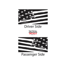Load image into Gallery viewer, Tactical Decals Distressed USA Flag Decal for 2006-2010 Hummer H3 3rd Windows - Matte Black
