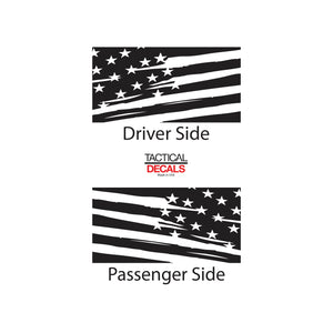 Tactical Decals Distressed USA Flag Decal for 2006-2010 Hummer H3 3rd Windows - Matte Black