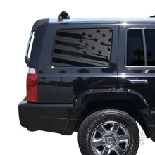 Load image into Gallery viewer, Tactical Decals Distressed USA Flag Decal for 2002-2009 Jeep Commander 3rd Windows - Matte Black
