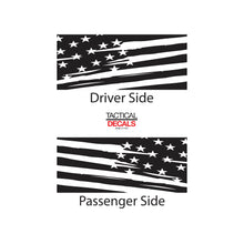 Load image into Gallery viewer, Tactical Decals Distressed USA Flag Decal for 2007-2020 2-Door Jeep Wrangler Hardtop Windows - Matte Black
