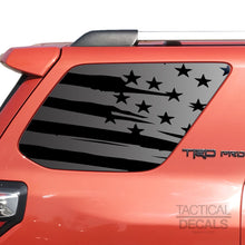 Load image into Gallery viewer, Tactical Decals Distressed USA Flag Decal for 2010 - 2020 Toyota 4Runner Windows - Matte Black
