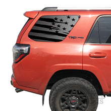 Load image into Gallery viewer, Tactical Decals Distressed USA Flag Decal for 2010 - 2020 Toyota 4Runner Windows - Matte Black
