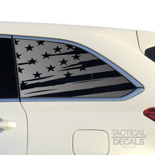 Load image into Gallery viewer, Tactical Decals Distressed USA Flag Decal for 2014-2019 Toyota Highlander 3rd Windows - Matte Black
