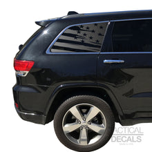 Load image into Gallery viewer, Tactical Decals Distressed USA Flag Decal for 2011-2020 Jeep Grand Cherokee 3rd Windows - Matte Black
