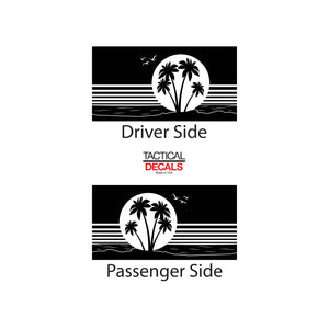 Beach Scene Decal for 2010 - 2022 Toyota 4Runner Windows - Matte Black
