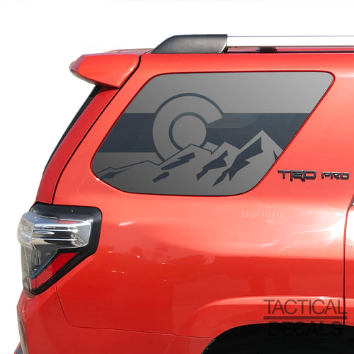 Tactical Decals State of Colorado Flag w/ Mountains Decal for 2010 - 2020 Toyota 4Runner Windows - Matte Black